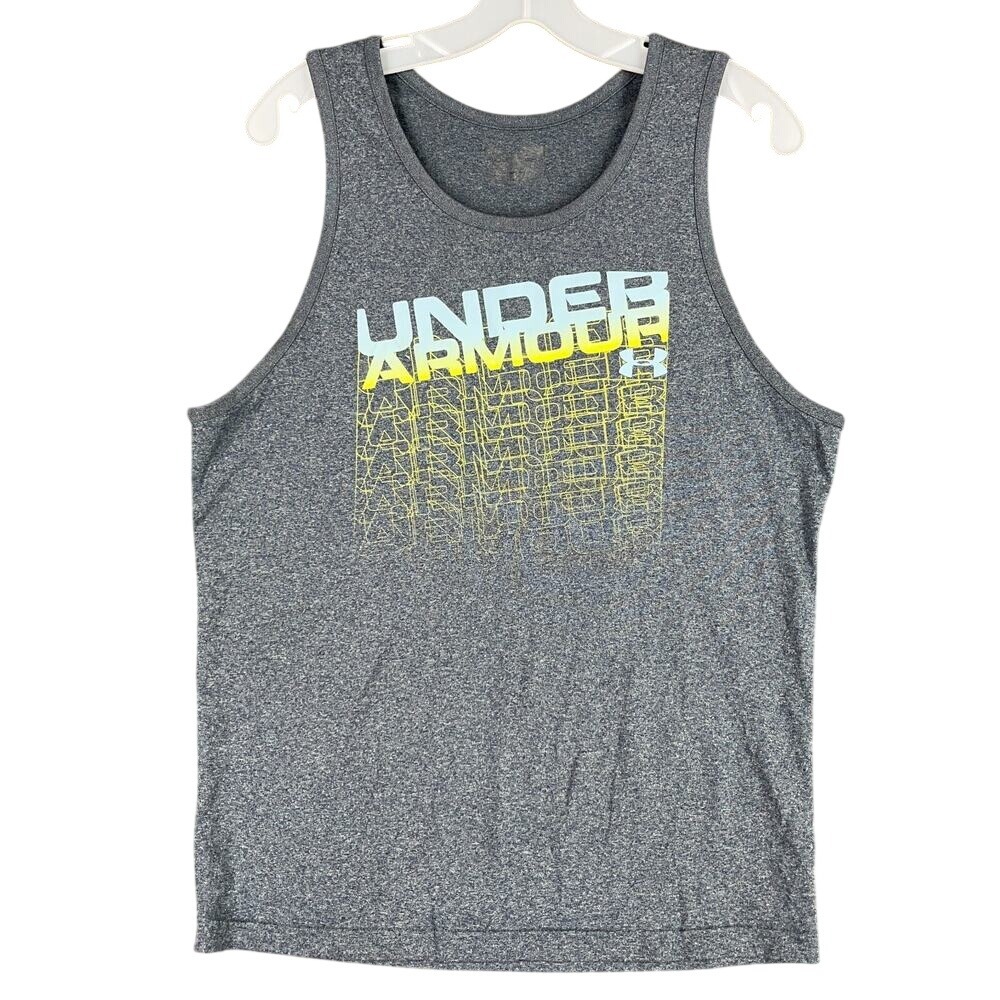Under Armour Mens Tank Top Shirt Small Gray Activewear Gym Workout Basketball